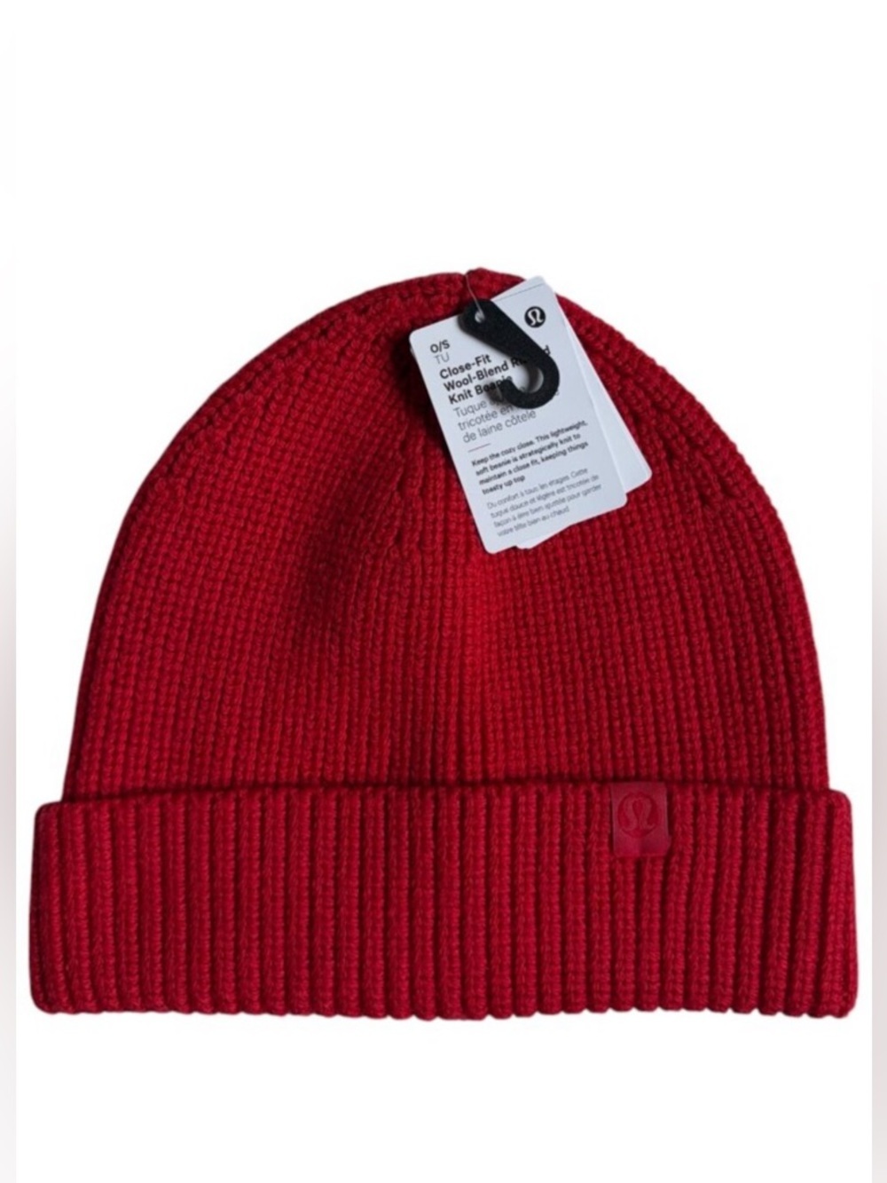 Lululemon Red Wool Blend Ribbed Knit Beanie One Size